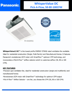 Panasonic Whisper Value Fan