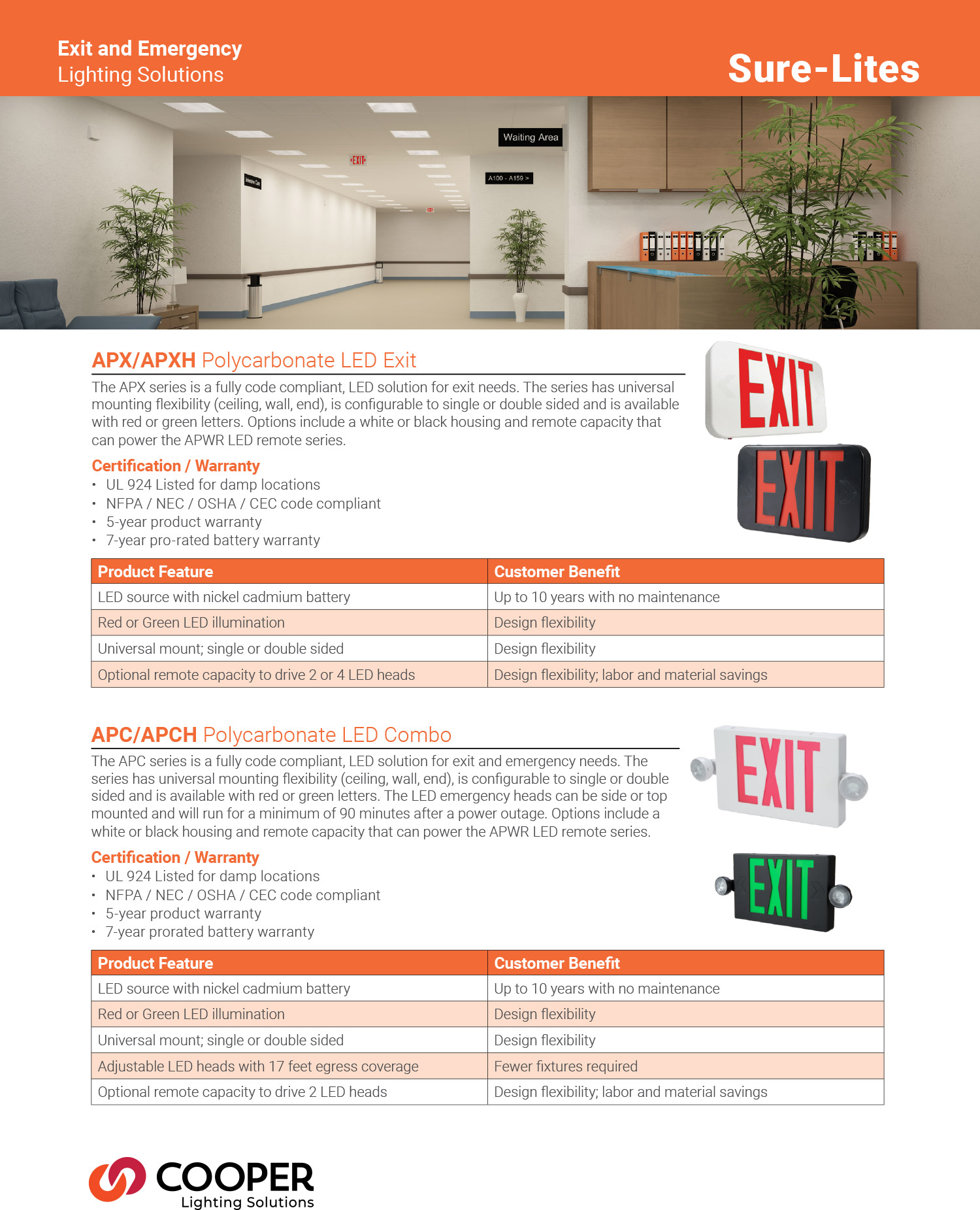 Cooper Lighting Solutions exit and emergency light solutions