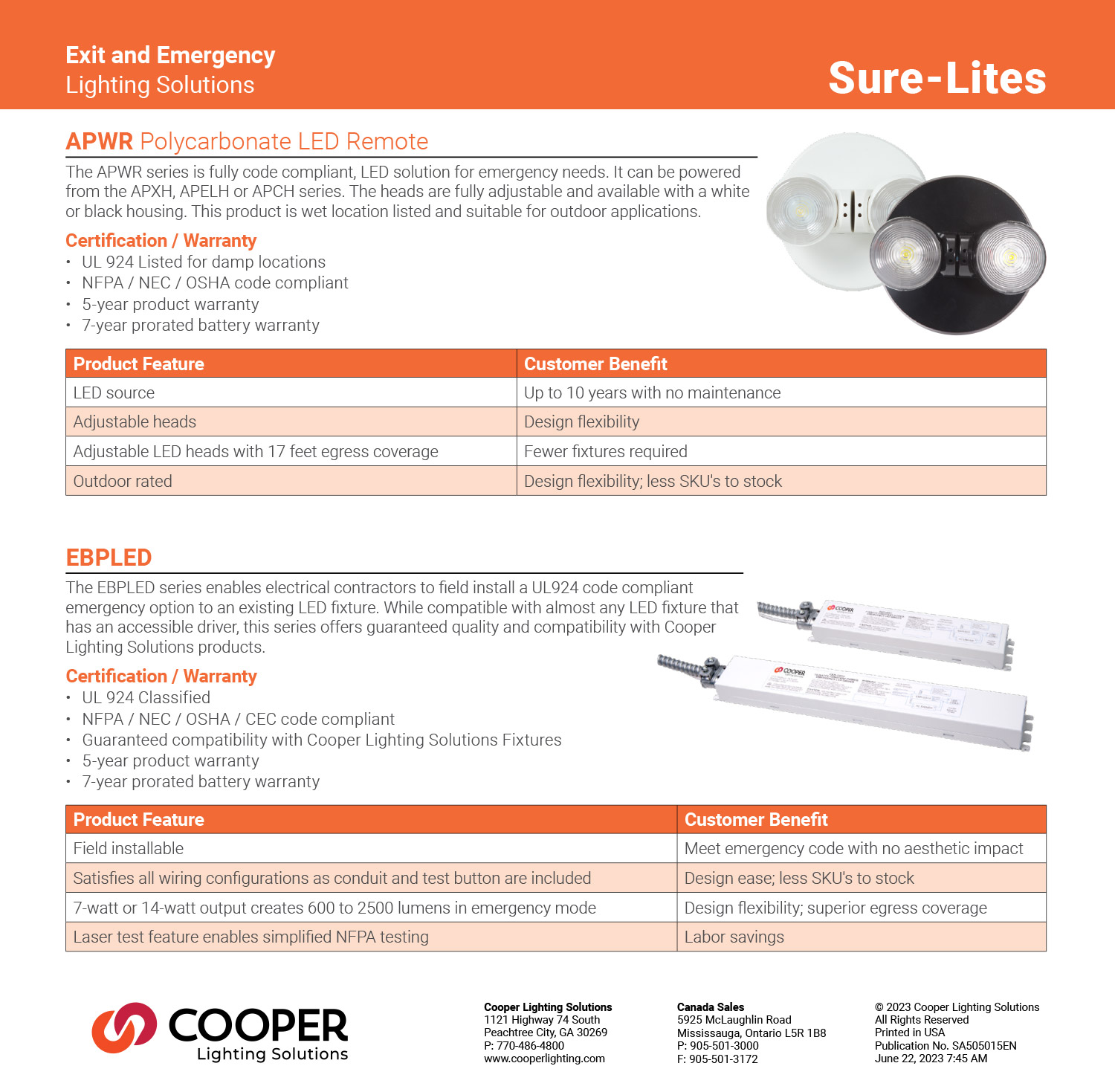 Cooper Lighting Solutions exit and emergency light solutions